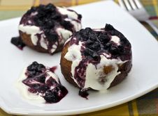 Cream Cake With Blueberry Jam Stock Image Cream Cake With Blueberry Jam Stock Image