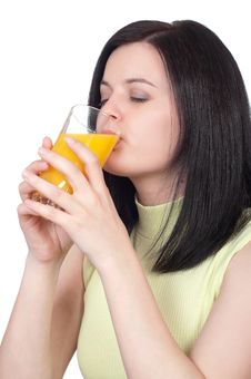 Woman With A Glass Of Oranges Juice Stock Photography Woman With A Glass Of Oranges Juice Stock Photography