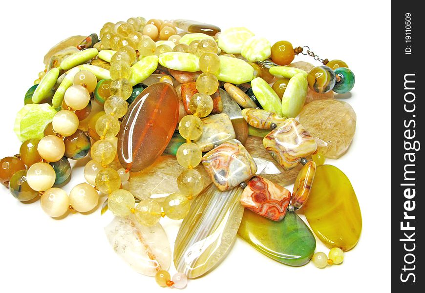 Heap Of Yellow Semiprecious Beads