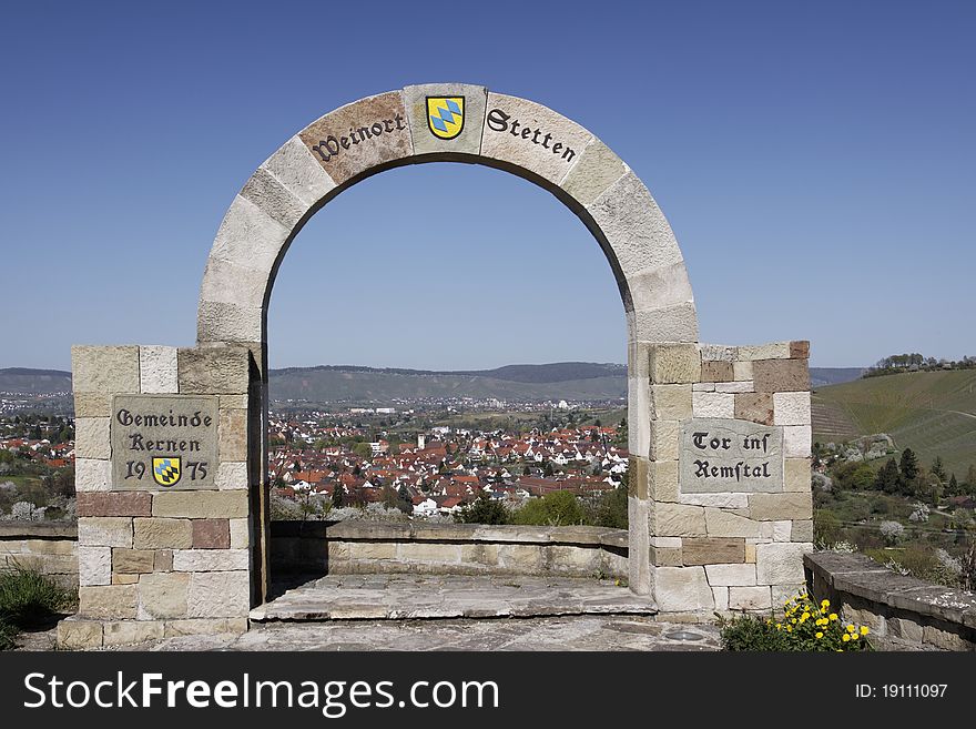 Old stone gate of Stetten in Germany