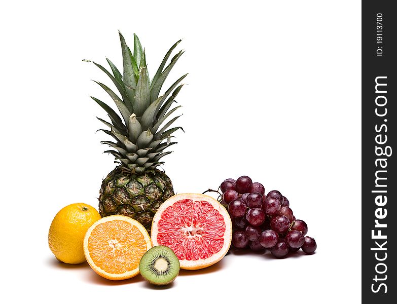 Close-up of fruits isolated on white. Close-up of fruits isolated on white