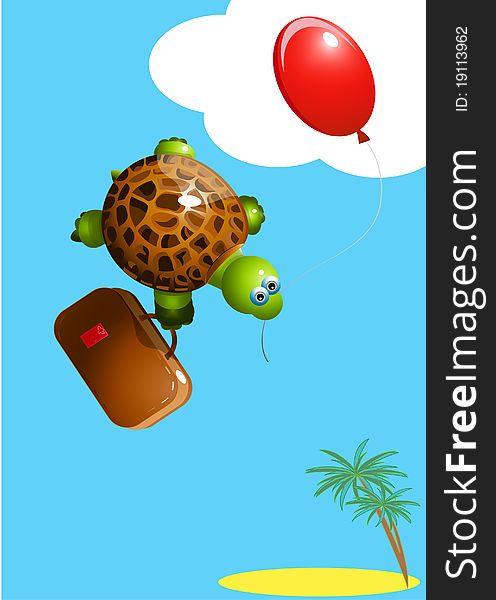 Turtle with a balloon