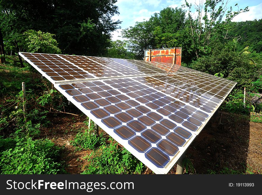 Solar Cell Panels In Urban Village