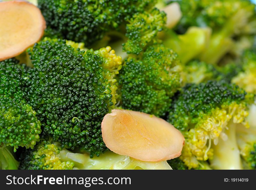 Macro of green broccoli