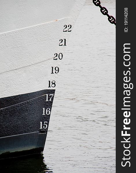 Some numbers on a boat lying outside Stockholm