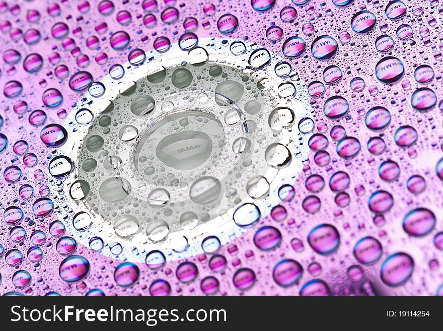 Website address in water drops