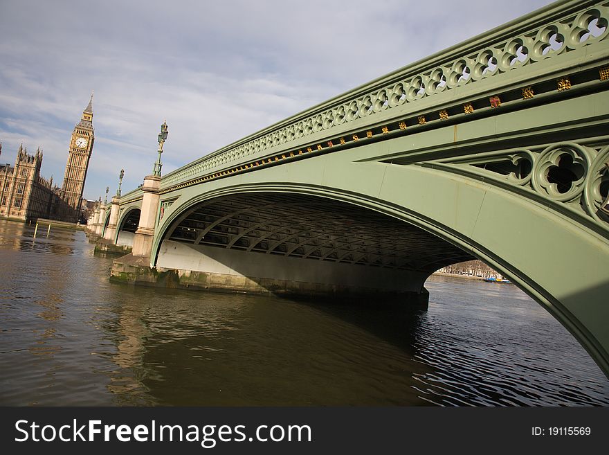 Palace of Westminster seen from South Bank. Palace of Westminster seen from South Bank