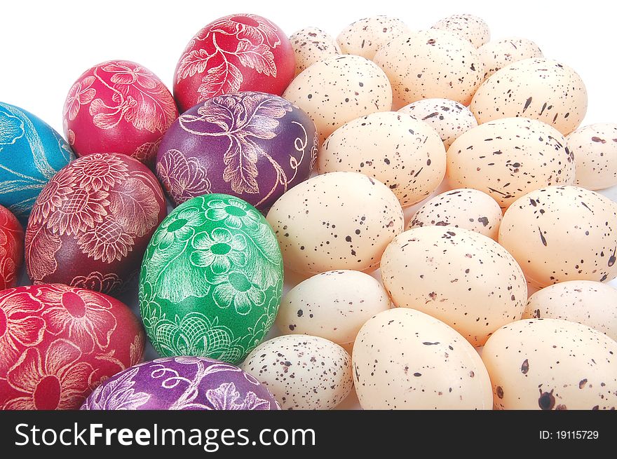 Traditional scratched hand-made Easter eggs from Poland