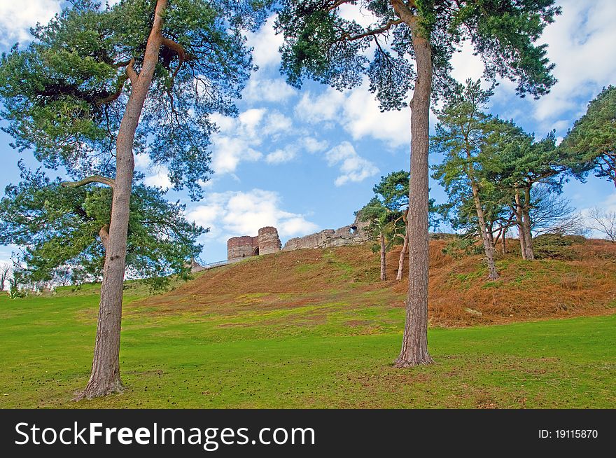 The castle at beeston in cheshire in england. The castle at beeston in cheshire in england