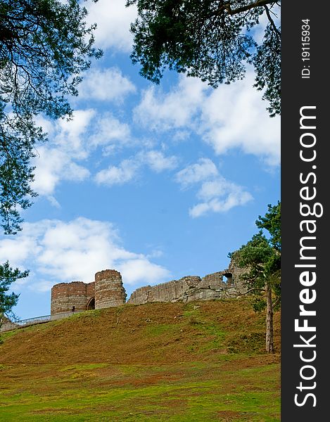 The castle at beeston in cheshire in england. The castle at beeston in cheshire in england