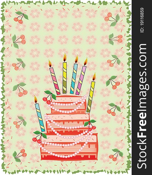 Birthday  background with cake