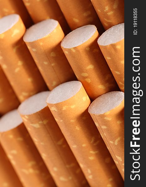 Close up view on cigarettes