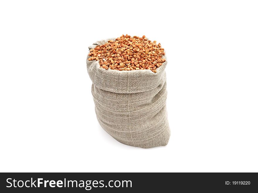 Buckwheat in a bag. Buckwheat and burlap. Buckwheat in a bag. Buckwheat and burlap.
