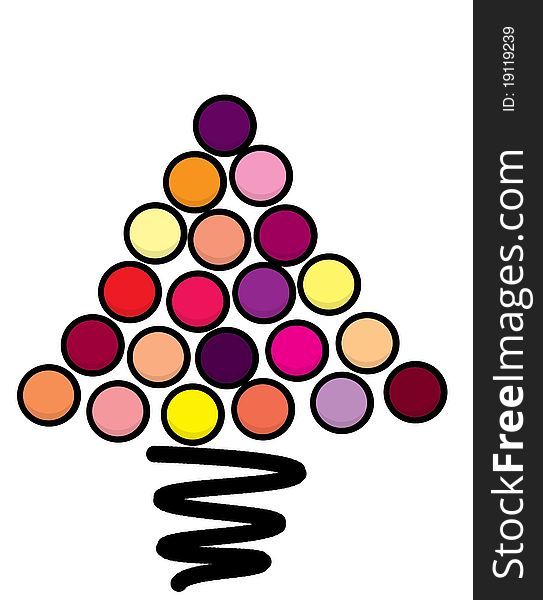 Christmas tree with colorful dots