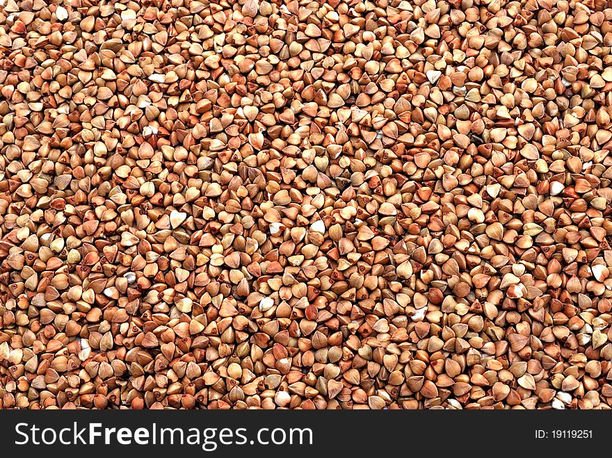 Buckwheat. The texture of buckwheat.