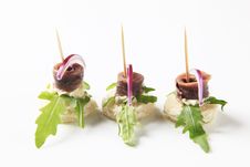 Anchovy Canapes Royalty Free Stock Image Anchovy Canapes Royalty Free Stock Image
