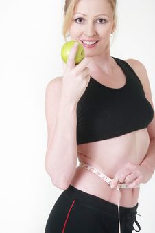 Apple A Day Keeps The Pounds Away Stock Photo