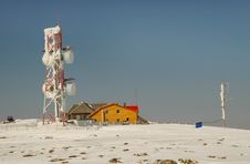 Ice Covered Weather Station Royalty Free Stock Images