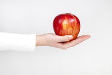 Woman Holding Red Apple Stock Photo Woman Holding Red Apple Stock Photo