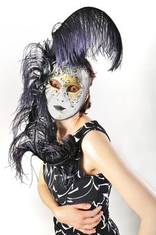 Girl In A Venetian Mask Isolated Stock Photos Girl In A Venetian Mask Isolated Stock Photos