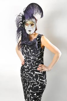 Girl In A Venetian Mask Isolated Stock Images Girl In A Venetian Mask Isolated Stock Images