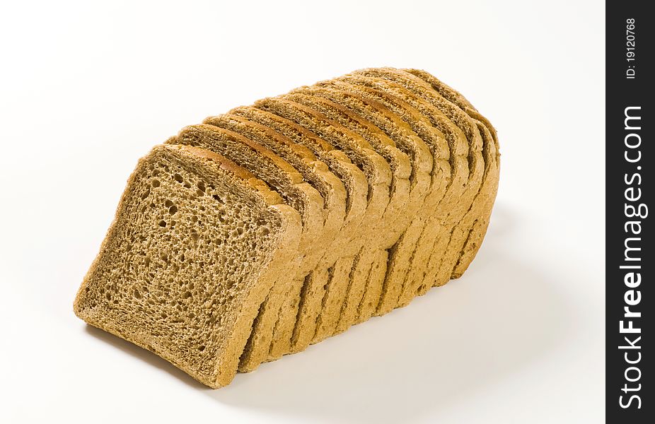 Slices of whole wheat bread. Slices of whole wheat bread