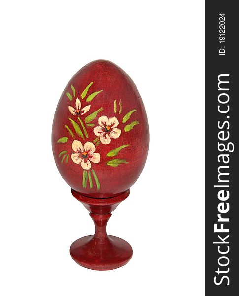 Easter egg painted in traditional style with a floral pattern