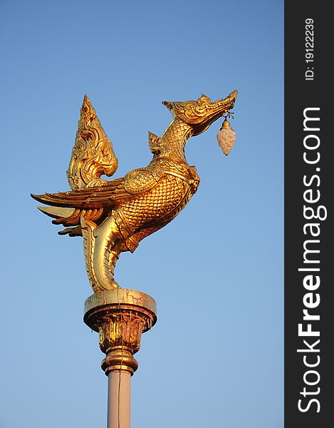 Thai Style Garuda Light lamp with sky background