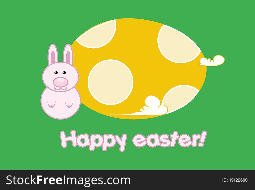 Easter bunny with colorful eggs. Easter bunny with colorful eggs