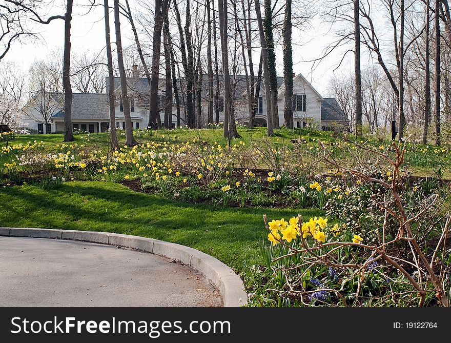 Spring Landscape With Mansion
