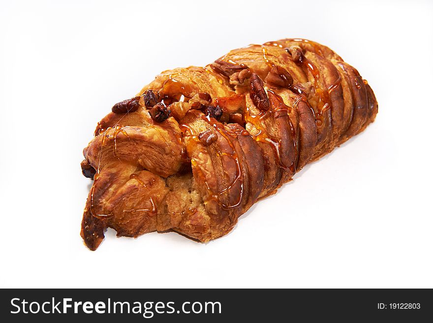 Cake With Nuts And Honey Isolated