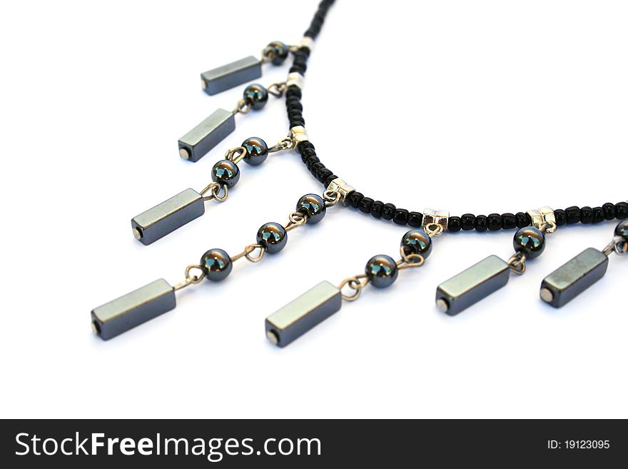 Necklace isolated on white background.