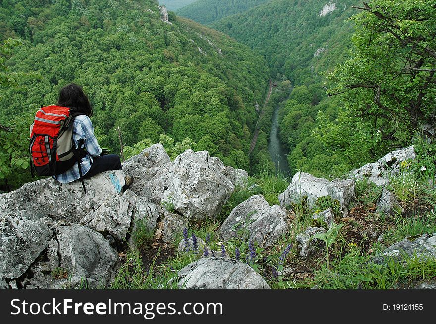 Beautiful landscape with a deep valley. Vadu Crisului gorge, Transylvania, Romania