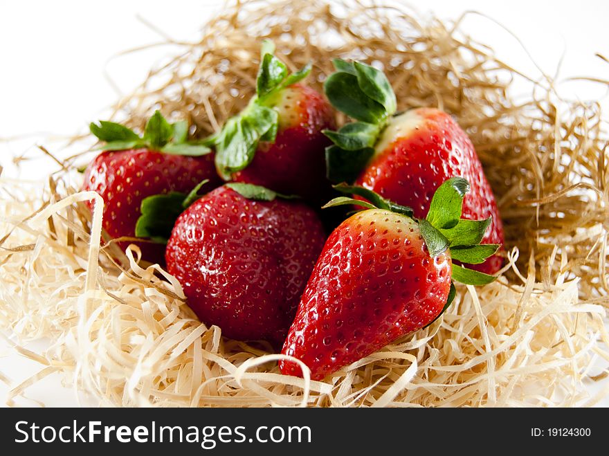 Ripe, juicy strawberry fruit is very tasty and healthy dessert. Ripe, juicy strawberry fruit is very tasty and healthy dessert