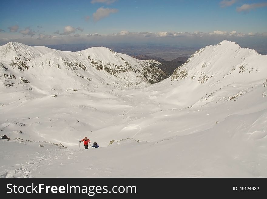 Winter landscape in Retezat mountain, Romania