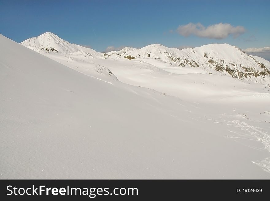 Winter landscape in Retezat mountain, Romania