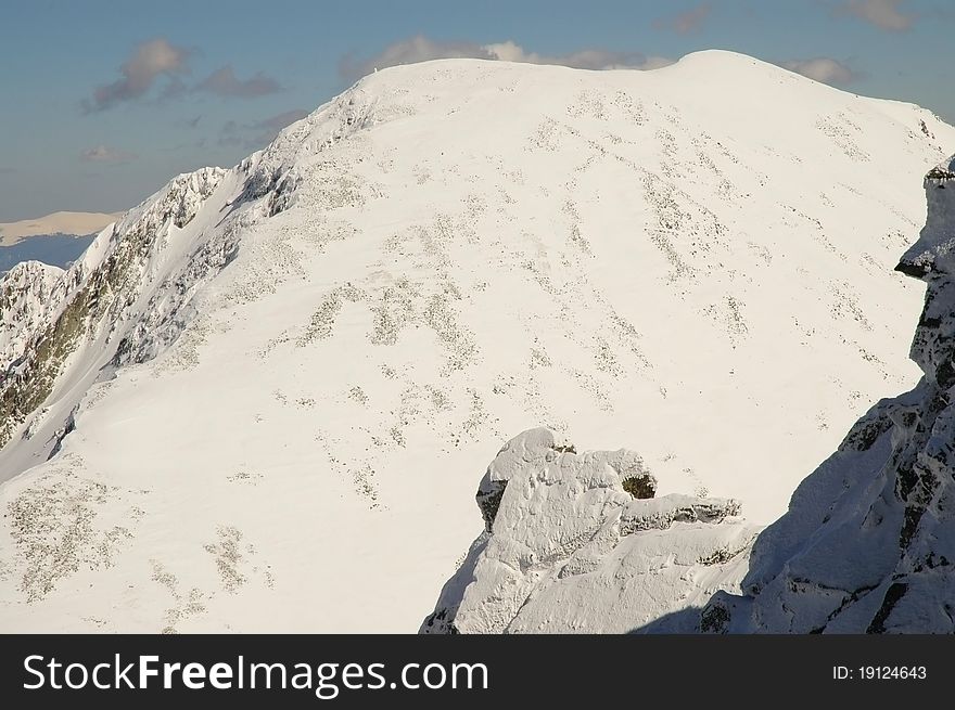 Winter Landscape In Retezat Mountain, Romania