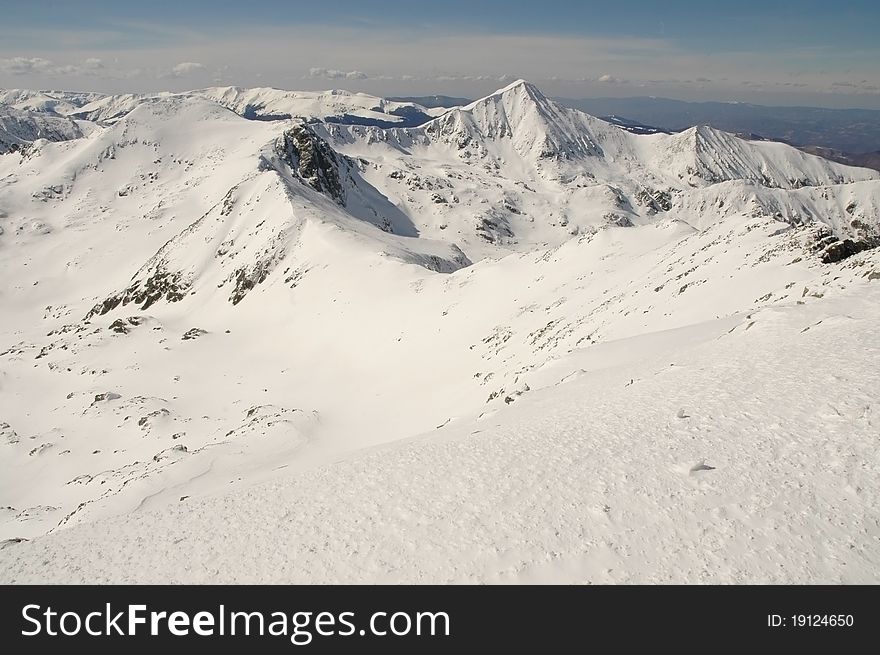 Winter landscape in Retezat mountain, Romania