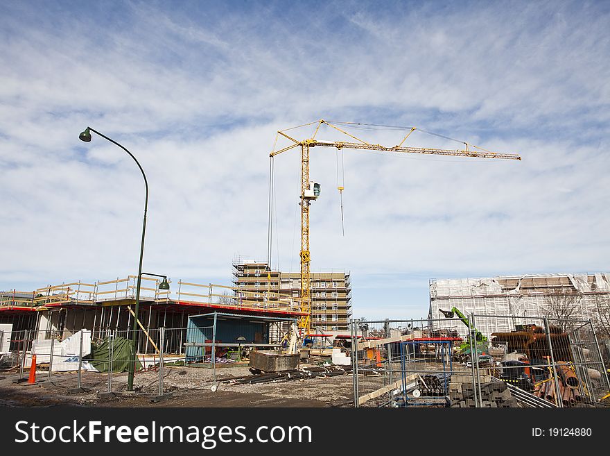 Construction Crane at a building area