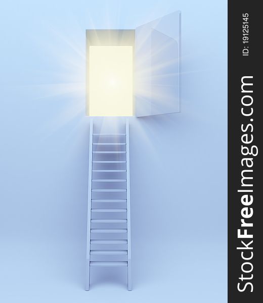 Ladder to success. 3d illustration