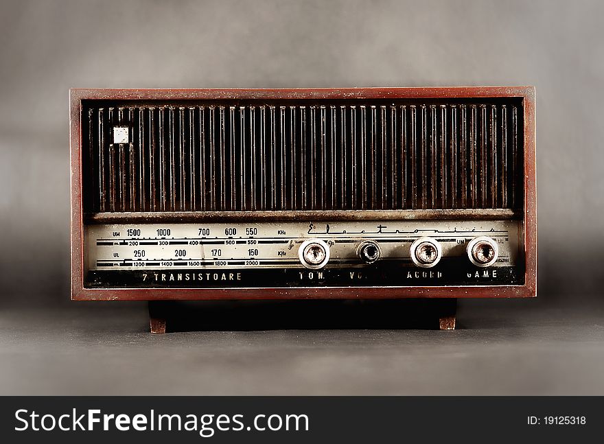 Old russian radio, vintage image isolated. Old russian radio, vintage image isolated