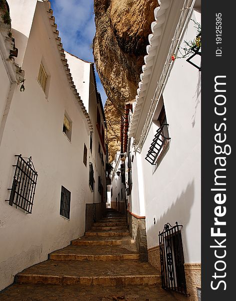 Setenil Village in Spain, unique for it's houses being built even today by carving into the mountain.