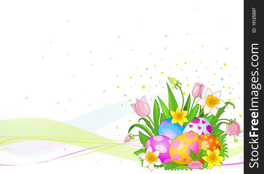 Abstract Easter background with Beautiful coloring Easter eggs. Abstract Easter background with Beautiful coloring Easter eggs