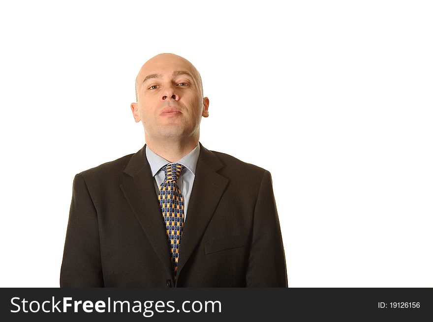 A businessman on white background