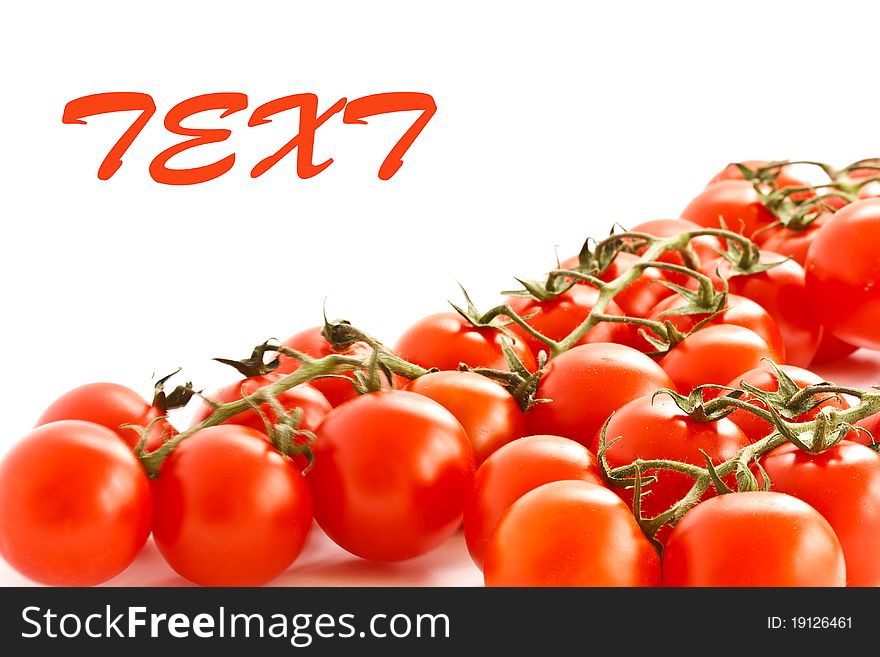 Ripe red tomatoes isolated on white background. Ripe red tomatoes isolated on white background