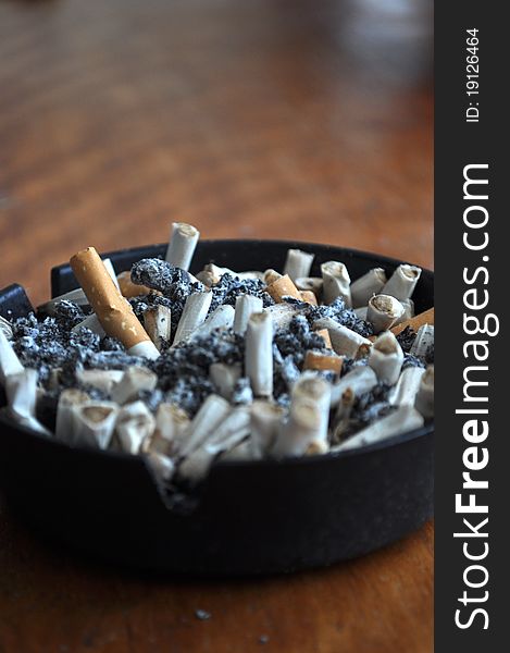 Close up of Cigarettes in Ashtray