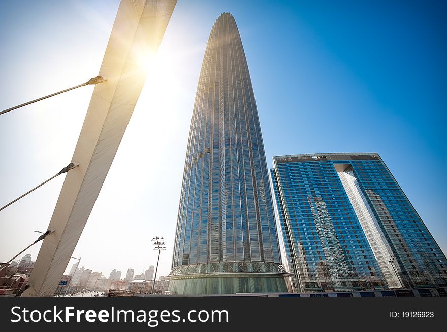 Tianjin cable-stayed bridges Was taken in March 2011