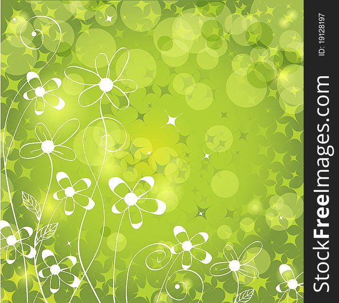 Green spring. Fresh floral background. Green spring. Fresh floral background