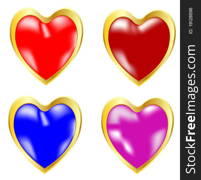 Symbols heart miscellaneous of the colour