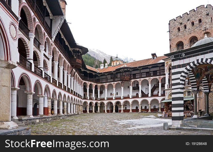 Rila monastery in winter, the most famous Bulgarian monastery. Rila monastery in winter, the most famous Bulgarian monastery